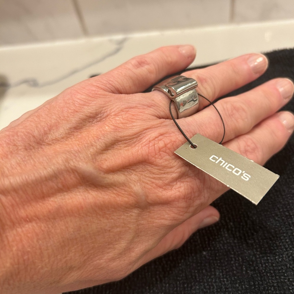 Chicos Chunky Silver Ring New Size 8